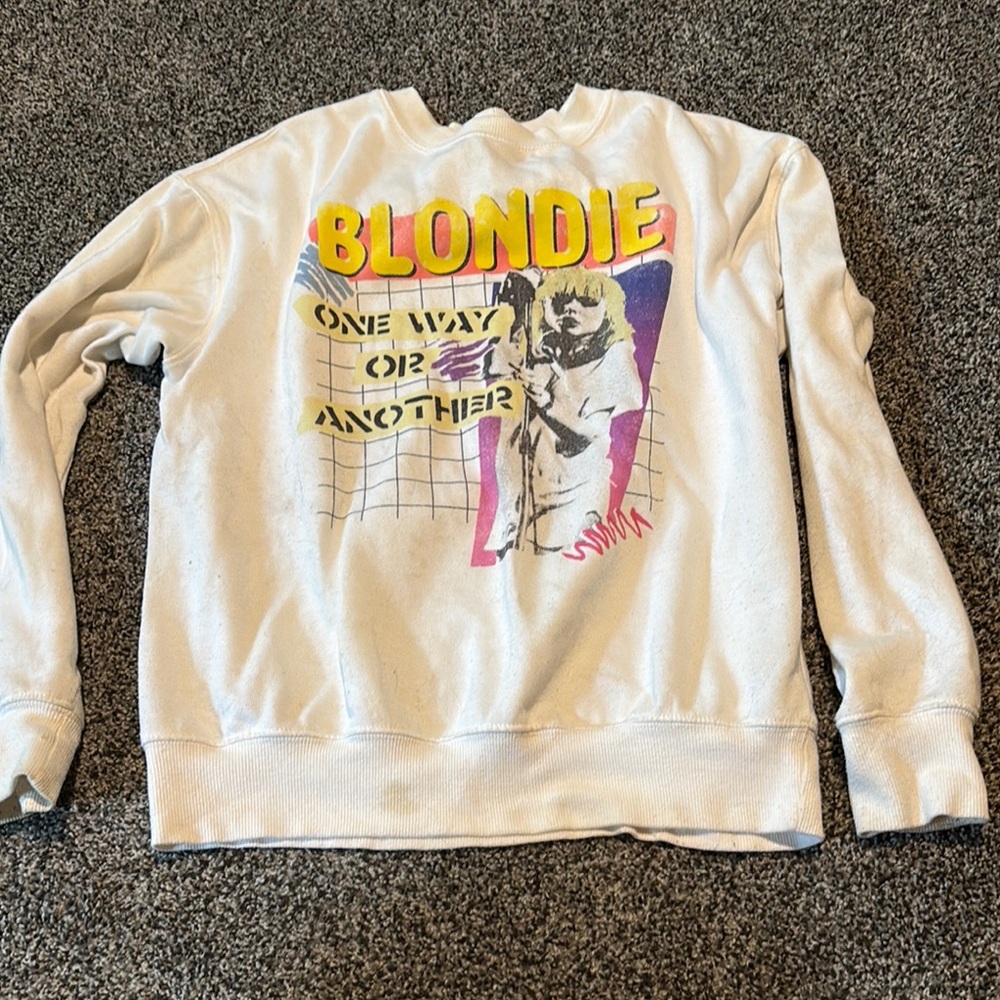 Graphic Crew Neck Sweater - White